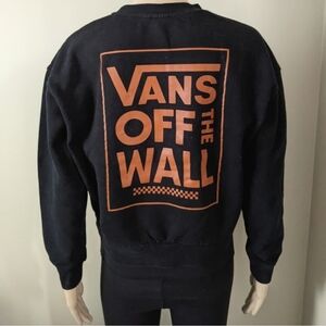 Vans Off The Wall black crewneck sweater, size xs